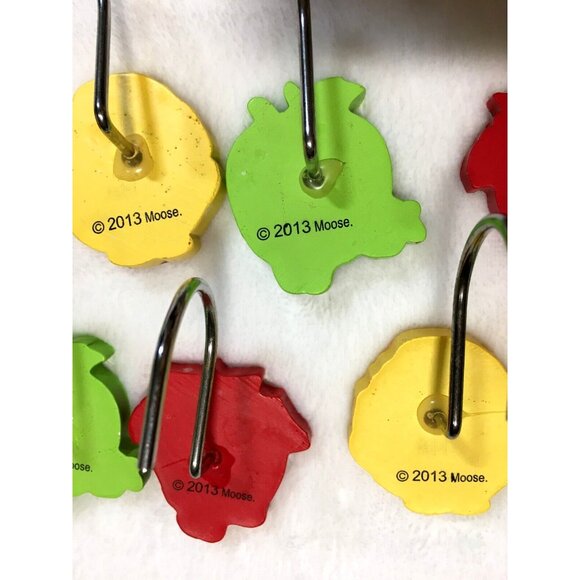 SHOPKINS Kids Shower Curtain Hooks Set of 12 Bath Decor Red Green Yellow - Picture 6 of 6